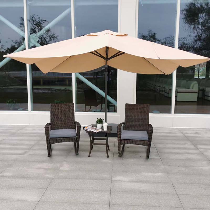 Outdoor Patio Rattan Rocking Chair with Cushion