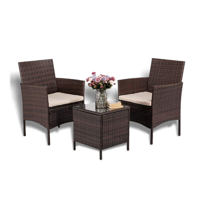 3piece Rattaneffect Storage Table Balcony Bistro Set