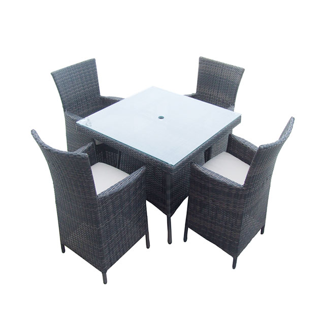 4pcs Outdoor Patio Rattan Wicker Table Shelf Sofa Furniture Set with Cushions