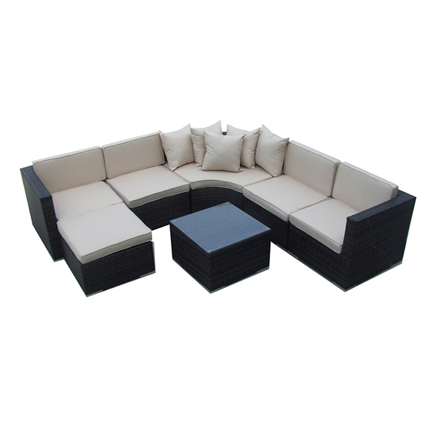 Rattan Outdoor Furniture Chaise Lounge Sofa Set