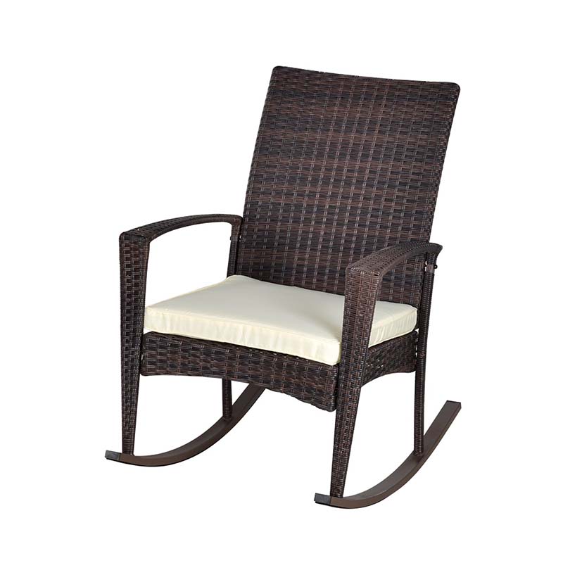  Leisure Garden Rocking Chair 3 Piece Rattan Rocking Chair Set