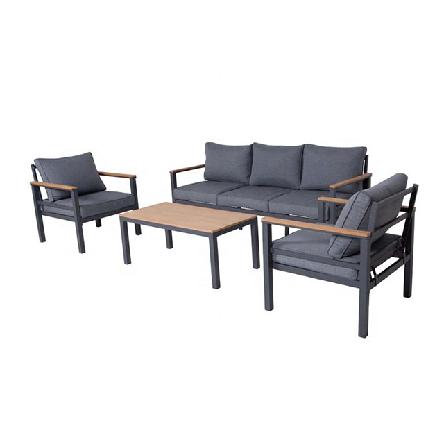 Modern Recliner Aluminium Outdoor Garden Furniture 4pcs Sofa Set