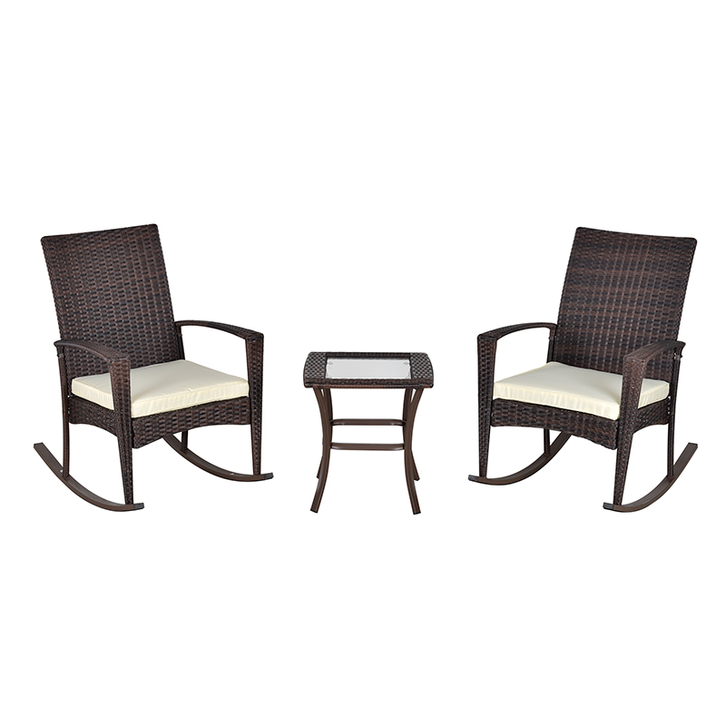 Outdoor Patio Rattan Rocking Chair with Cushion