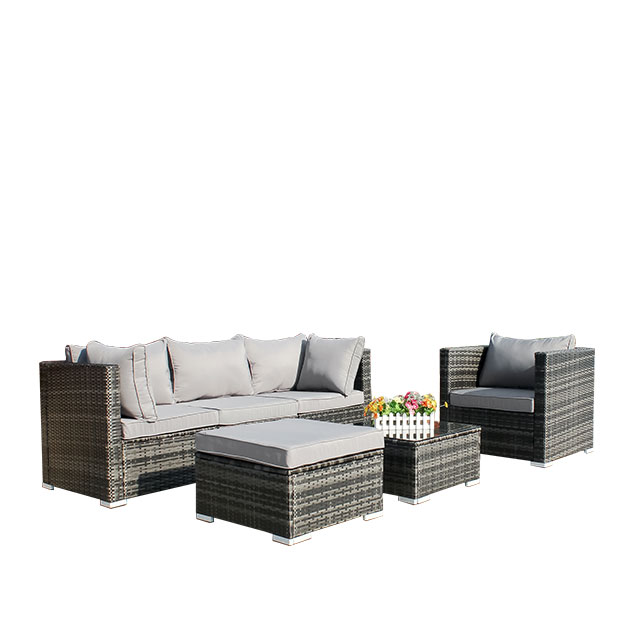 Rattan Garden Furniture Chaise Lounge Sofa Set